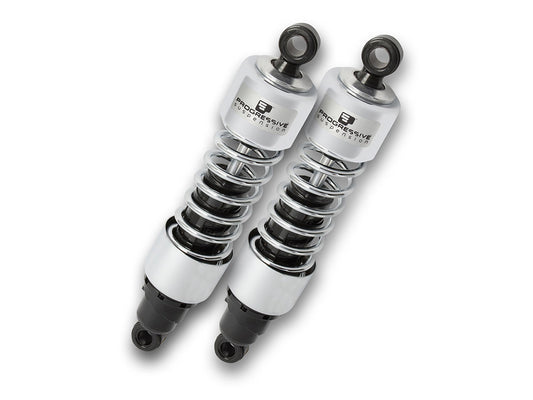 412 Series, 11.5in. Standard Spring Rate Rear Shock Absorbers - Chrome. Fits Touring 1980-2005, Sportster 1979-2003 & FXR 1982-1994.