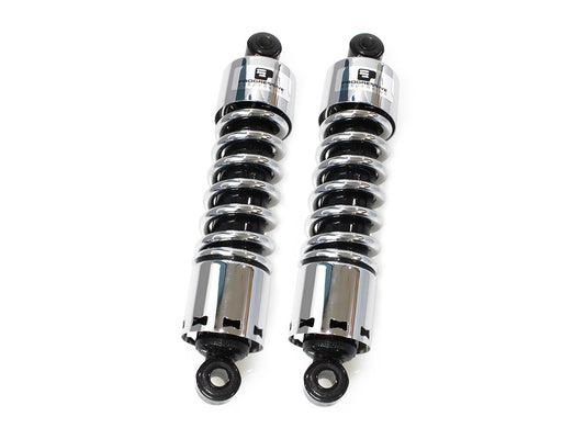 412 Series, 12in. Rear Shock Absorbers - Chrome. Fits 4Spd Big Twin 1973-1986
