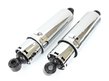 412 Series, 12in. Rear Shock Absorbers with Full Covers - Chrome. Fits 4Spd Big Twin 1973-1986