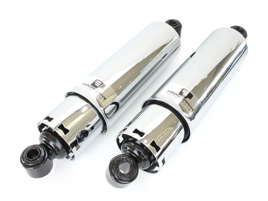 412 Series, 12in. Rear Shock Absorbers with Full Covers - Chrome. Fits 4Spd Big Twin 1973-1986