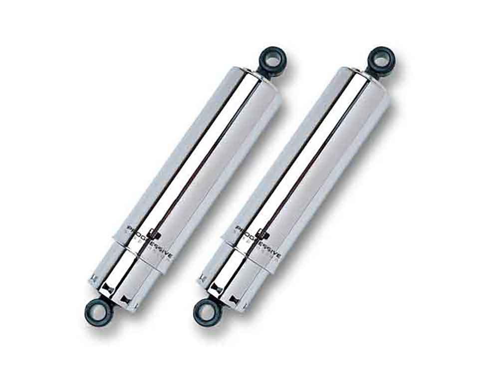 412 Series, 11in. Rear Shock Absorbers with Full Cover - Chrome. Fits Big Twin 1973-1986.