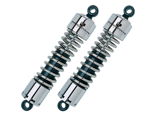 412 Series, 12in. Standard Spring Rate Rear Shock Absorbers - Chrome. Fits Touring 1980-2005, Sportster 1979-2003 & FXR 1982-1994.