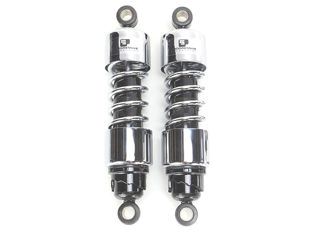 412 Series, 11.5in. Standard Spring Rate Rear Shock Absorbers - Chrome. Fits Sportster 2004-2021