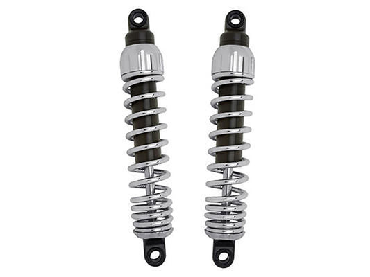 444 Series, 13in. Standard Spring Rate Rear Shock Absorbers - Chrome. Fits Touring 1980up, Sportster 1979-2003 & FXR 1982-1994.