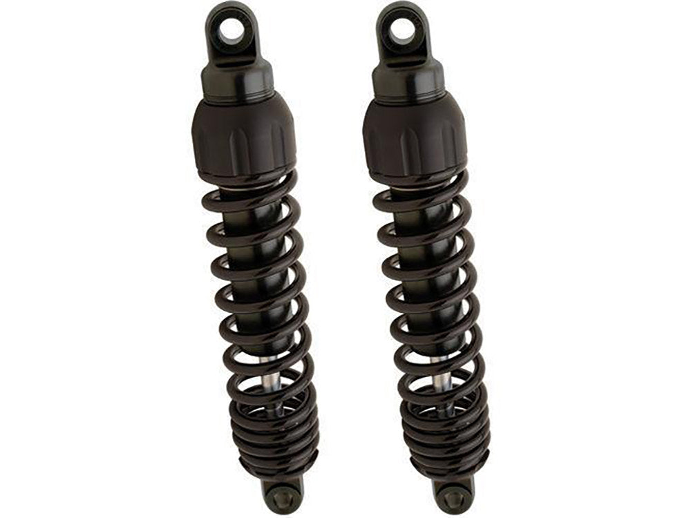 444 Series, 12.5in. Standard Spring Rate Rear Shock Absorbers - Black. Fits Dyna 1991-2017.