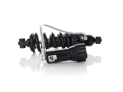 465 Series, 13.5in. Standard Spring Rate Rear Shock Absorber with Remote Adjustable Preload - Black. Fits Softail 2018up.