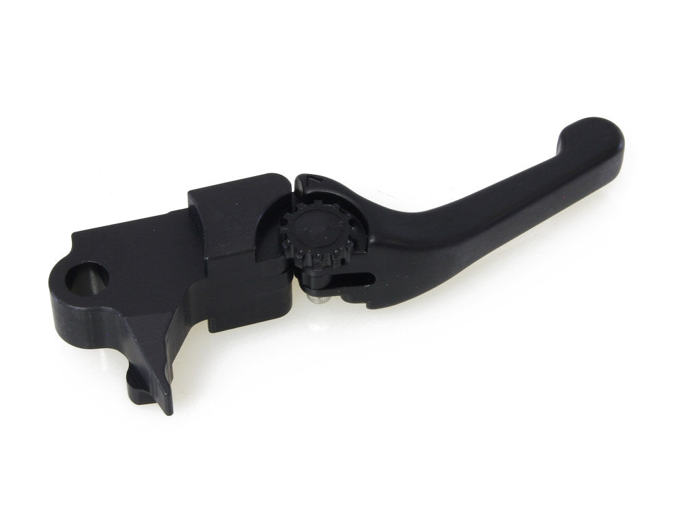 Adjustable Shorty Anthem Levers - Black. Fits Softail 1996-2014, Dyna 1996-2017, Touring 1996-2007, Sportster 1996-2003.