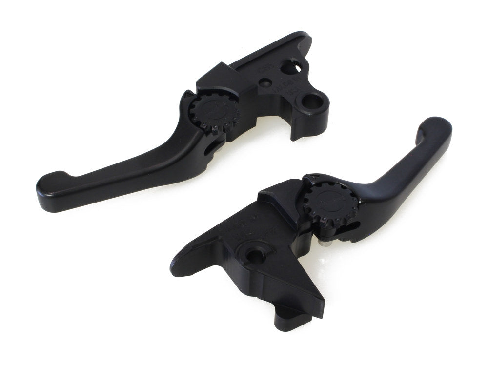 Adjustable Shorty Anthem Levers - Black. Fits Softail 2015-2024