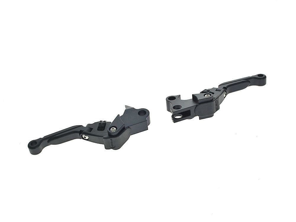 Adjustable Anthem PRO Levers - Black. Fits Softail 1996-2014, Dyna 1996-2017, Touring 1996-2007, Sportster 1996-2003.