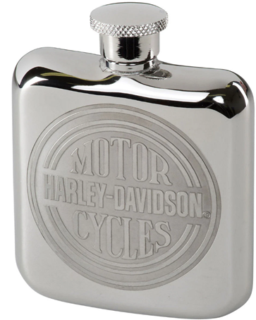Harley-Davidson Engraved Circle H-D Logo Stainless Steel Hip Flask