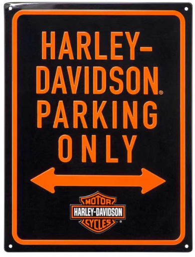 Harley-Davidson Parking Only Embossed Tin SIgn