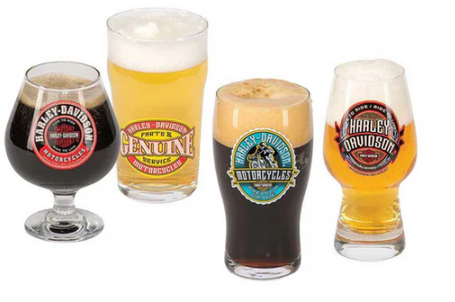Harley-Davidson Label Craft Beer Glass Set- 4pk