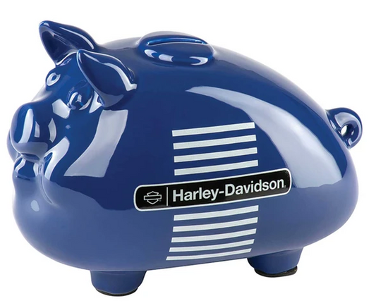 Harley-Davidson 1973 Graphic Tank Ceramic Hog Bank-Medium