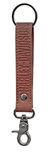 Harley-Davidson Silhouette Text Strap Style Keychain- Brown