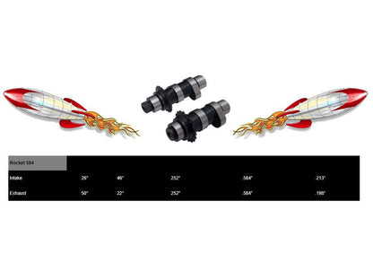 584CE Chain Drive Easy Start Camshafts. Fits Dyna 2006 & Twin Cam 2007-2017.