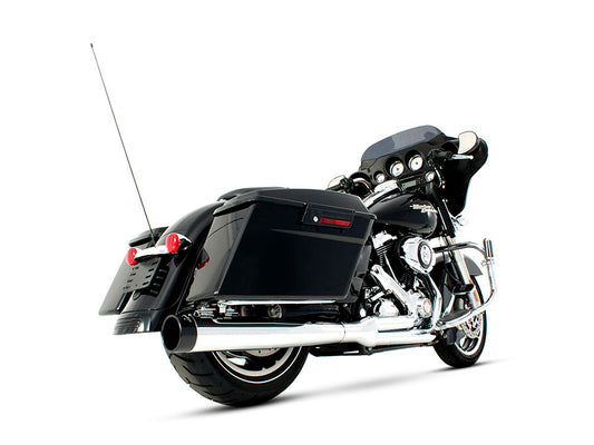 2-into-1 Exhaust - Chrome with Black End Cap. Fits Touring 2009-2016.