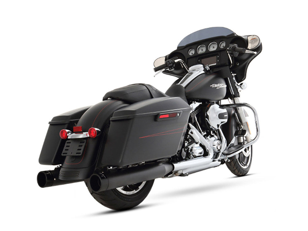 4in. Slip-On Mufflers - Black with Black End Caps. Fits Touring 1995-2016 & Trike 2017-2020.