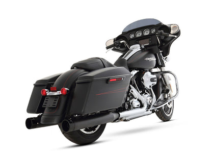 4in. Slip-On Mufflers - Black with Black End Caps. Fits Touring 1995-2016 & Trike 2017-2020.