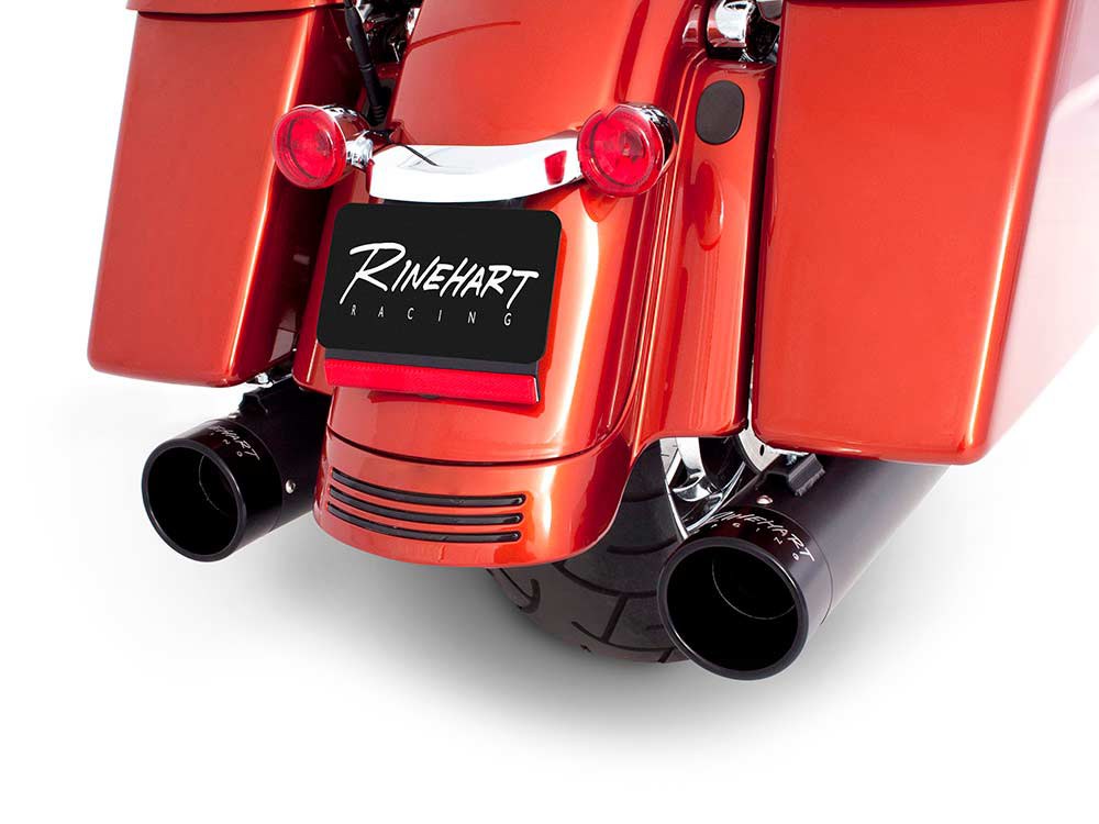 4in. Slip-On Mufflers - Black with Black End Caps. Fits Touring 1995-2016 & Trike 2017-2020.
