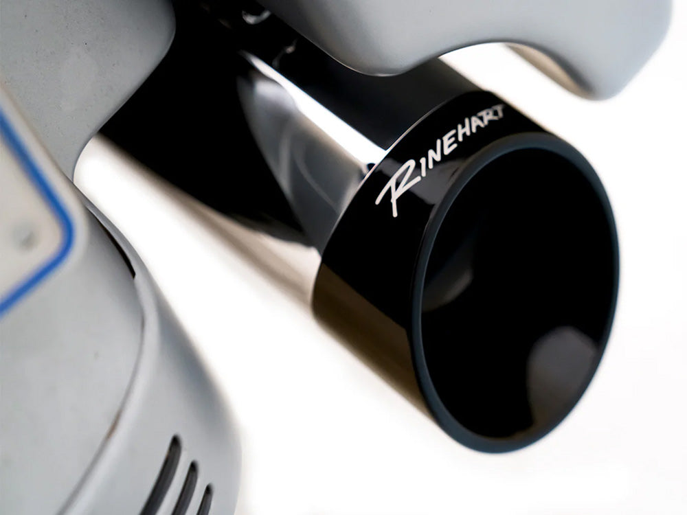 4-1/2in. DBX45 Slip-On Mufflers - Chrome with Black Slash Cut End Caps. Fits Touring 2017up