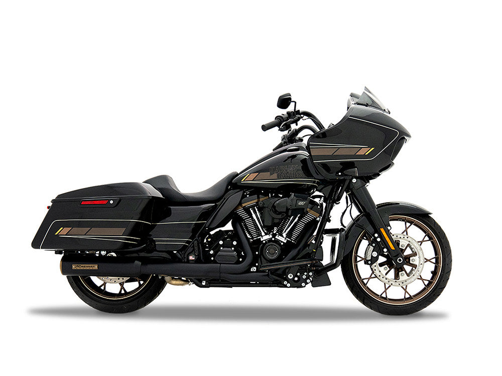 4-1/2in. HP45 Slip-On Short Race Inspired Mufflers - Black with Bronze End Caps. Fits Touring 2017up
