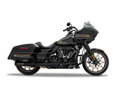 4-1/2in. HP45 Slip-On Short Race Inspired Mufflers - Black with Bronze End Caps. Fits Touring 2017up