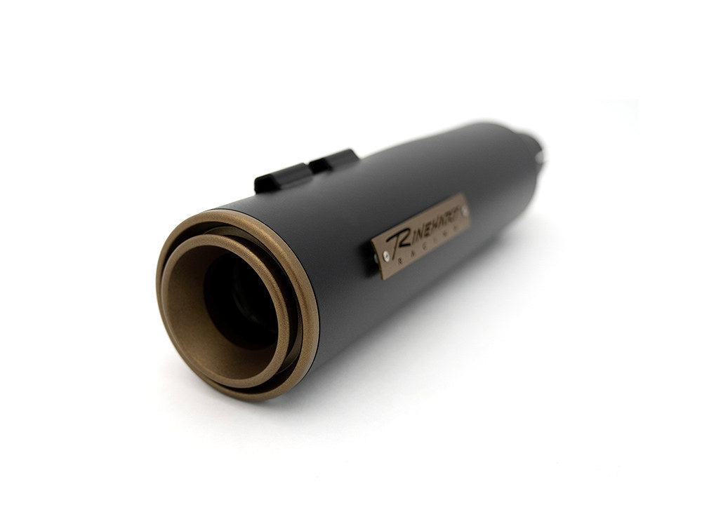 4-1/2in. HP45 Slip-On Short Race Inspired Mufflers - Black with Bronze End Caps. Fits Touring 2017up