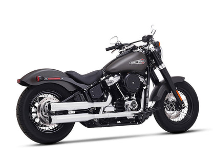 3-1/2in. Slip-On Mufflers - Chrome with Chrome End Caps. Fits Softail Slim, Street Bob, Standard & Low Rider Models 2018-2024 & Breakout & Fat Boy 2018up