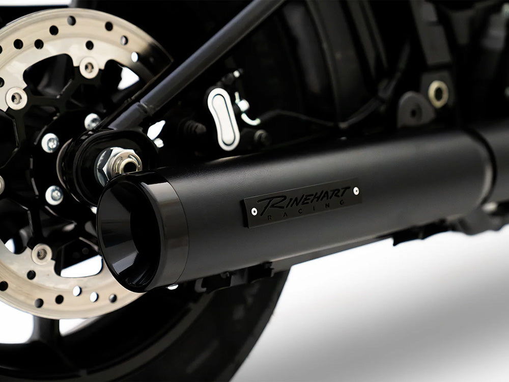 4in. HP40 Slip-On Muffler - Black with Black End Cap. Fits Softail Street Bob, Low Rider S, Low Rider ST & Heritage 2025up