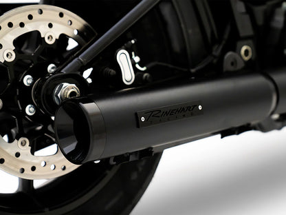 4in. HP40 Slip-On Muffler - Black with Black End Cap. Fits Softail Street Bob, Low Rider S, Low Rider ST & Heritage 2025up