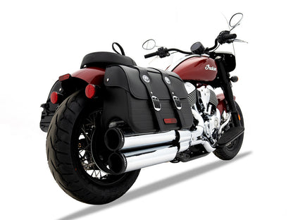 4in. Slip-On Mufflers - Chrome with Black End Caps. Fits Indian Cruiser 2022up