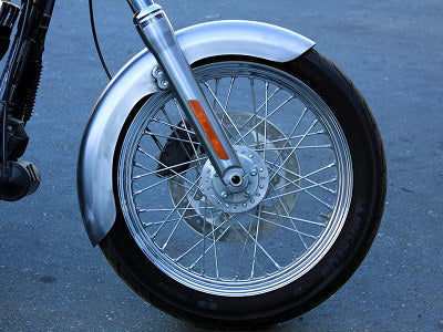 4-3/4in. wide, Long OCF Front Fender. Fits Mid Glide Dyna 2006-2017, Softail Street Bob 2018up & Standard 2020-2024 with 19in. Front Wheel