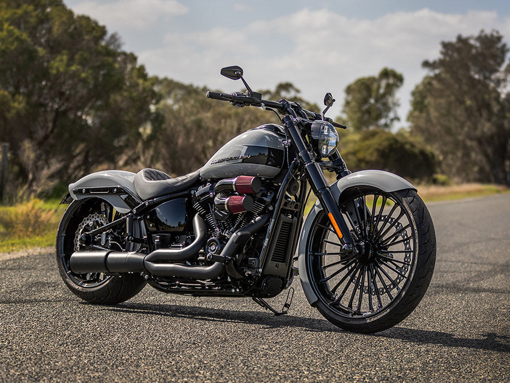 6in. wide, Straight Cut LS-2 Front Fender. Fits Breakout 2013up with 23in. Front Wheel.