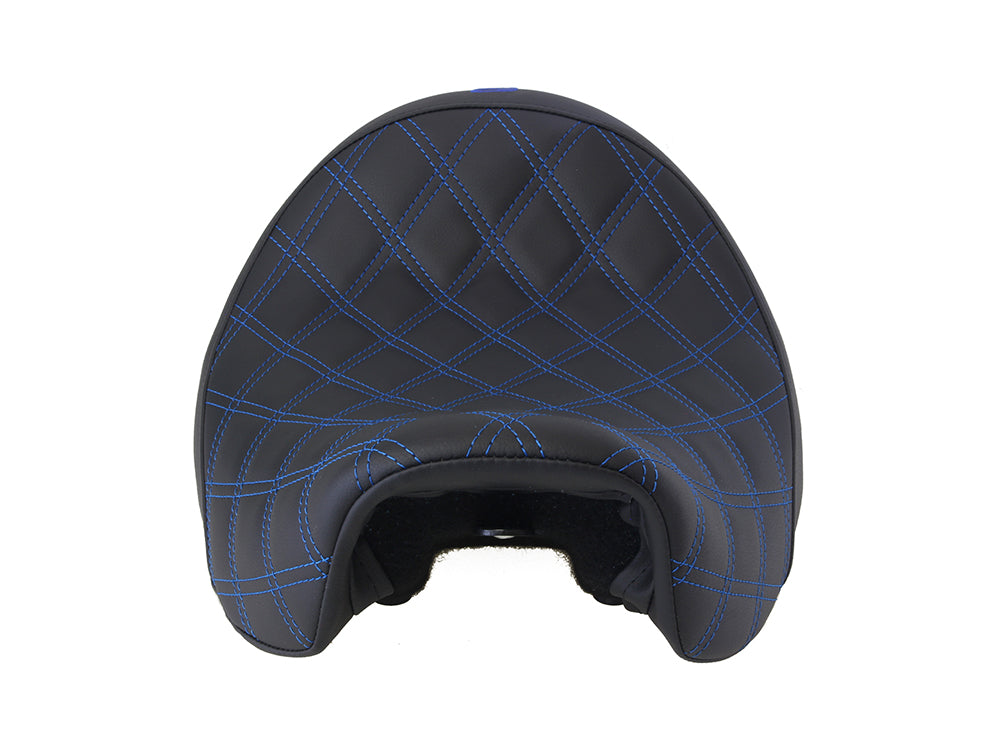 Renegade LS Solo Seat with Blue Double Diamond Stitch. Fits Dyna 2006-2017.
