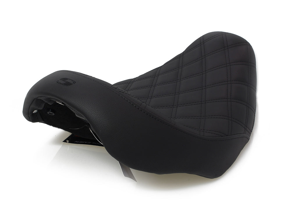 Renegade LS Solo Seat with Black Double Diamond Stitch. Fits Dyna 2006-2017.