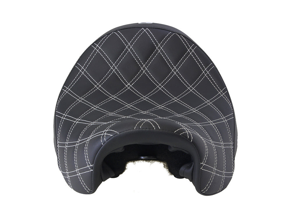Renegade LS Solo Seat with Silver Double Diamond Stitch. Fits Dyna 2006-2017.
