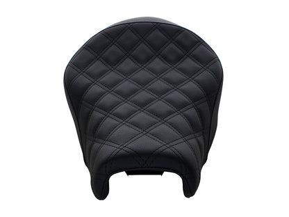 Renegade LS Solo Seat with Black Double Diamond Lattice Stitch. Fits Sportster 2004-2021 with 3.3 Gallon Fuel Tank.