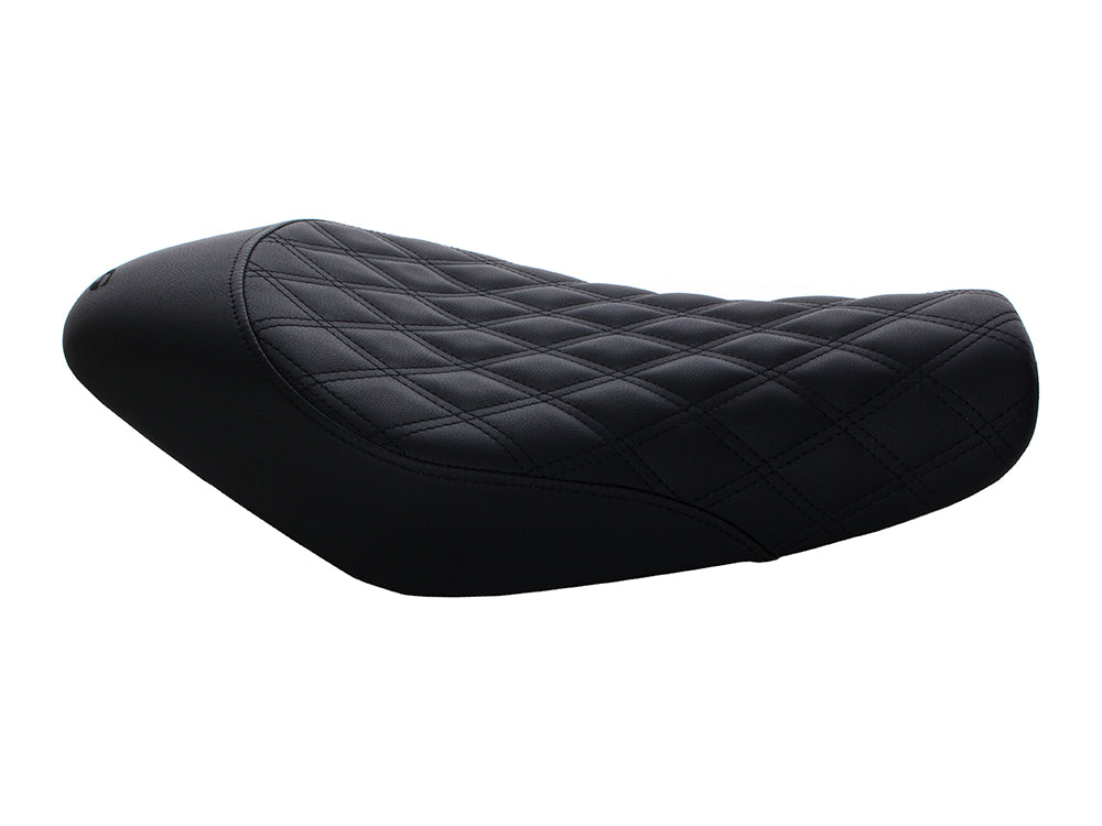Renegade LS Solo Seat with Black Double Diamond Lattice Stitch. Fits Sportster 2004-2021 with 3.3 Gallon Fuel Tank.