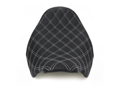Renegade LS Solo Seat with Dark Grey Double Diamond Lattice Stitch. Fits Most Touring 2008-2024
