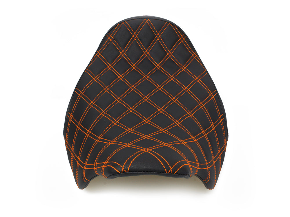 Renegade LS Solo Seat with Orange Double Diamond Lattice Stitch. Fits Most Touring 2008-2024