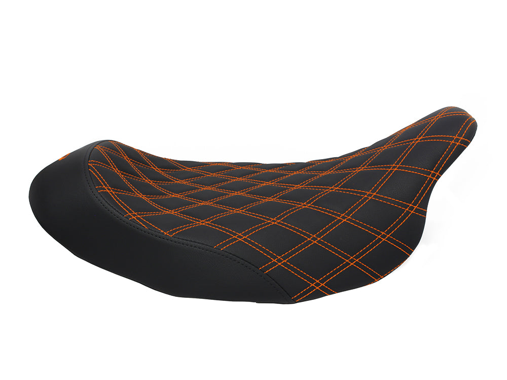 Renegade LS Solo Seat with Orange Double Diamond Lattice Stitch. Fits Most Touring 2008-2024