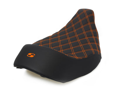 Renegade LS Solo Seat with Orange Double Diamond Lattice Stitch. Fits Most Touring 2008-2024