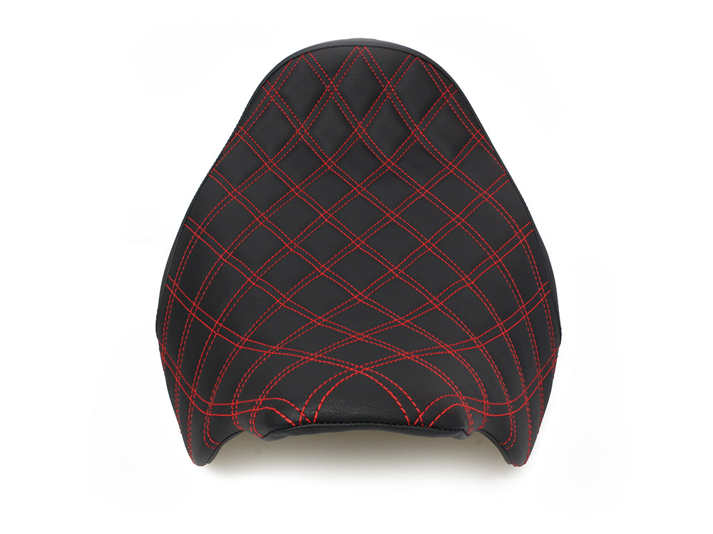 Renegade LS Solo Seat with Red Double Diamond Lattice Stitch. Fits Most Touring 2008-2024