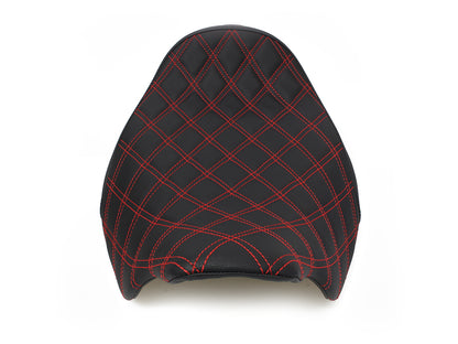 Renegade LS Solo Seat with Red Double Diamond Lattice Stitch. Fits Most Touring 2008-2024