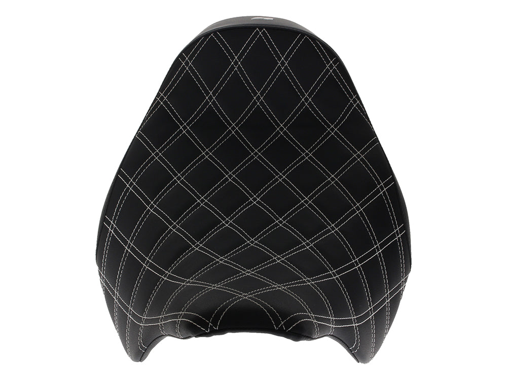 Renegade LS Solo Seat with White Double Diamond Lattice Stitch. Fits Most Touring 2008-2024