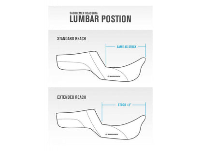 Roadsofa LS Dual Seat with Black Double Diamond Lattice Stitch. Fits Most Touring 2008-2024