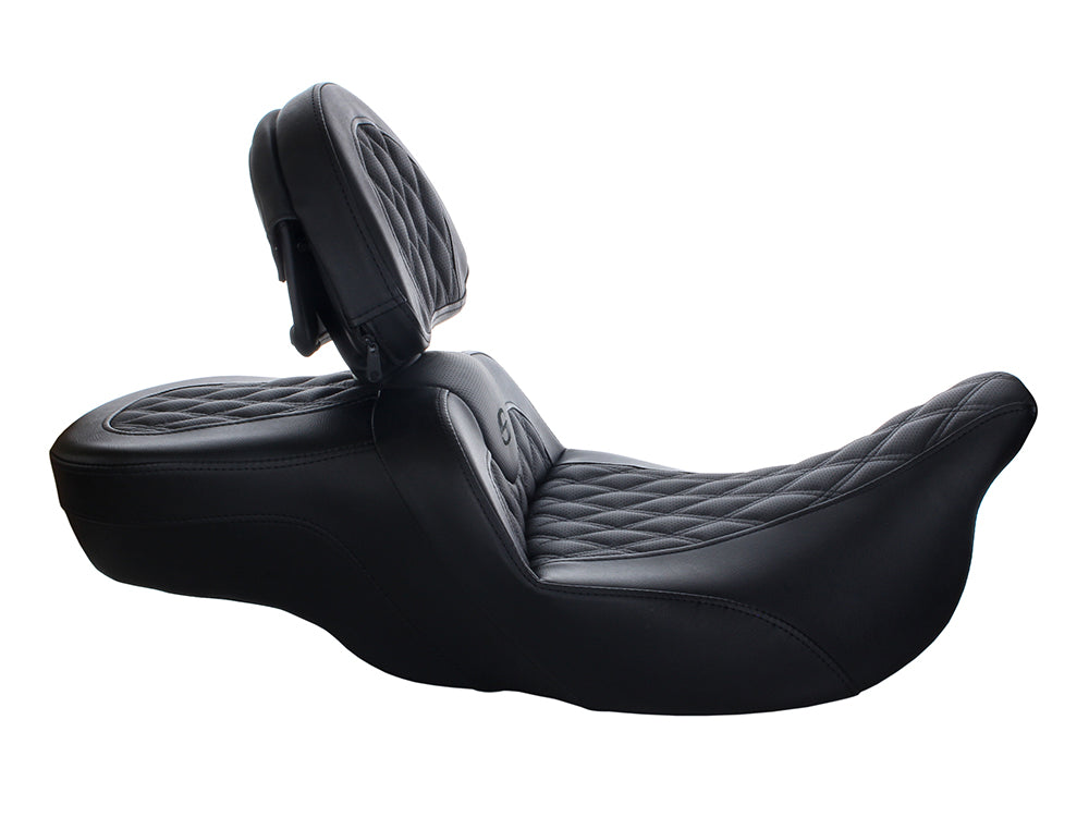 Extended Reach Roadsofa LS Dual Seat With Backrest. Fits Most Touring 2008-2024