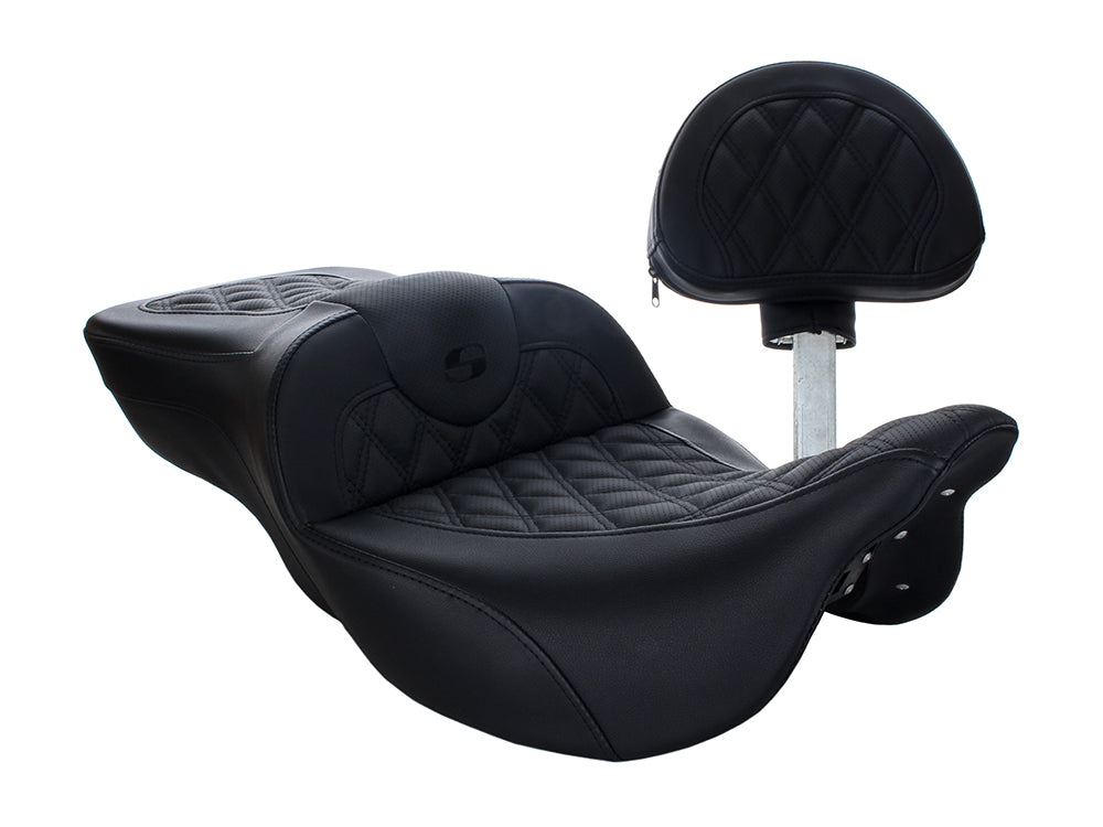 Extended Reach Roadsofa LS Dual Seat With Backrest. Fits Most Touring 2008-2024