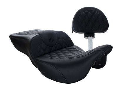 Extended Reach Roadsofa LS Dual Seat With Backrest. Fits Most Touring 2008-2024