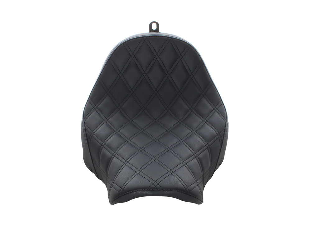 Renegade LS Solo Seat with Black Double Diamond Lattice Stitch. Fits Fat Boy 2018up & Breakout 2023up